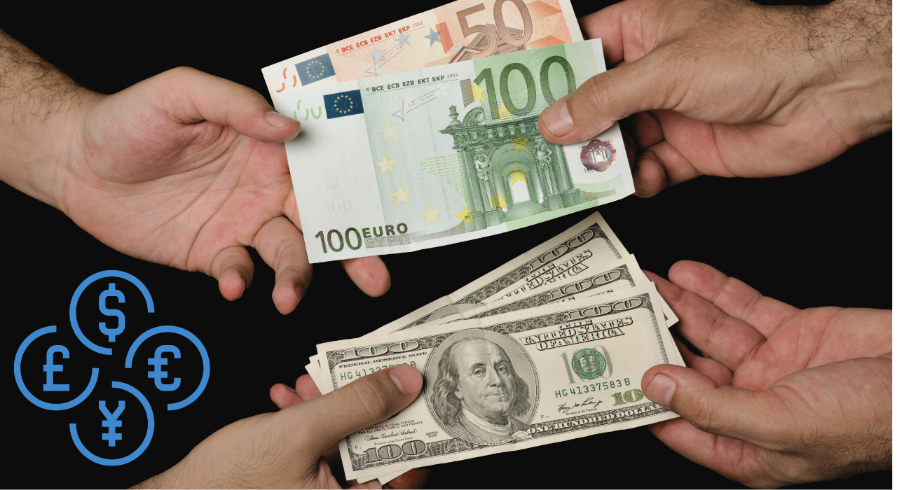 Exchanging currency from US dollars to Euros